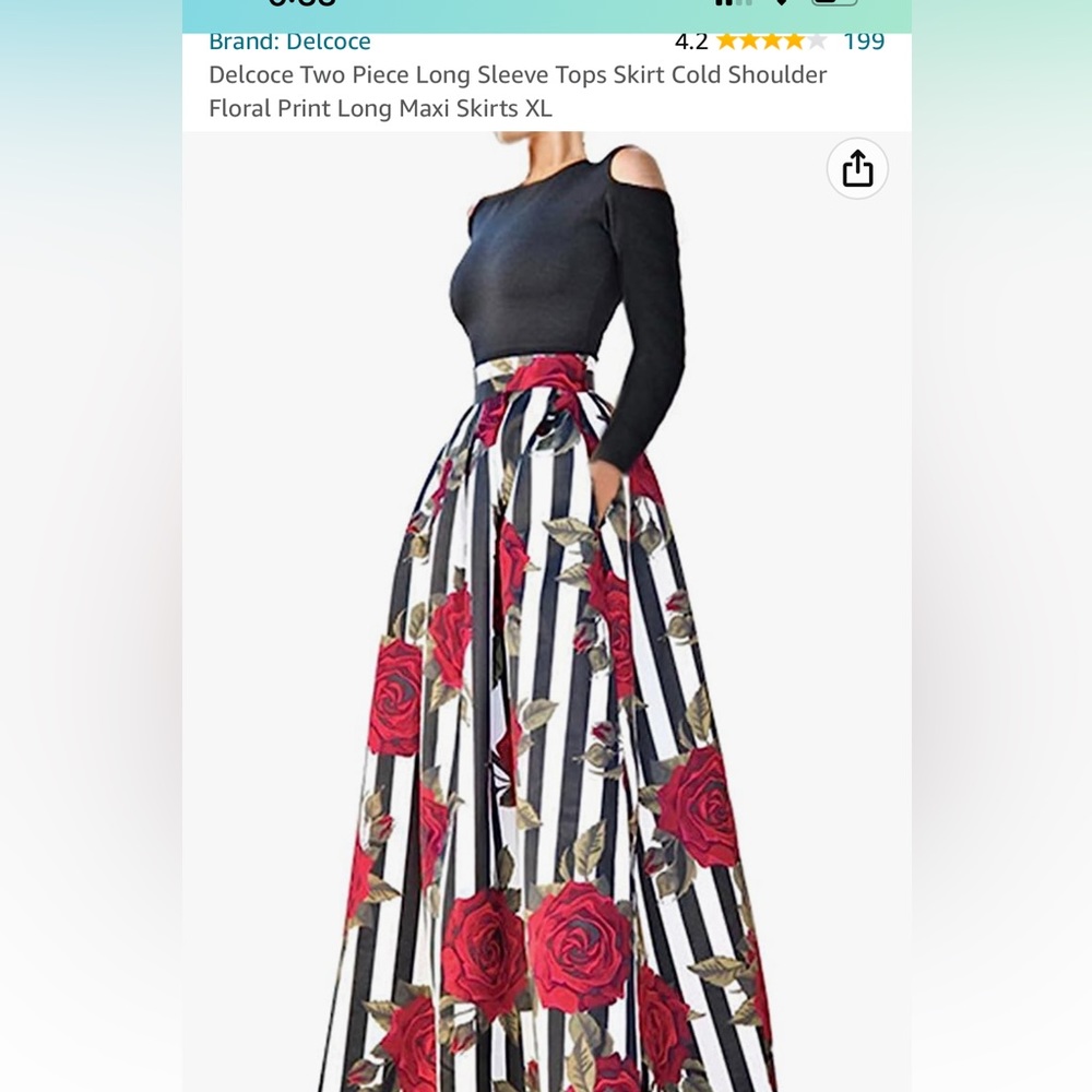2 Piece Top/Skirt Dress, size XL